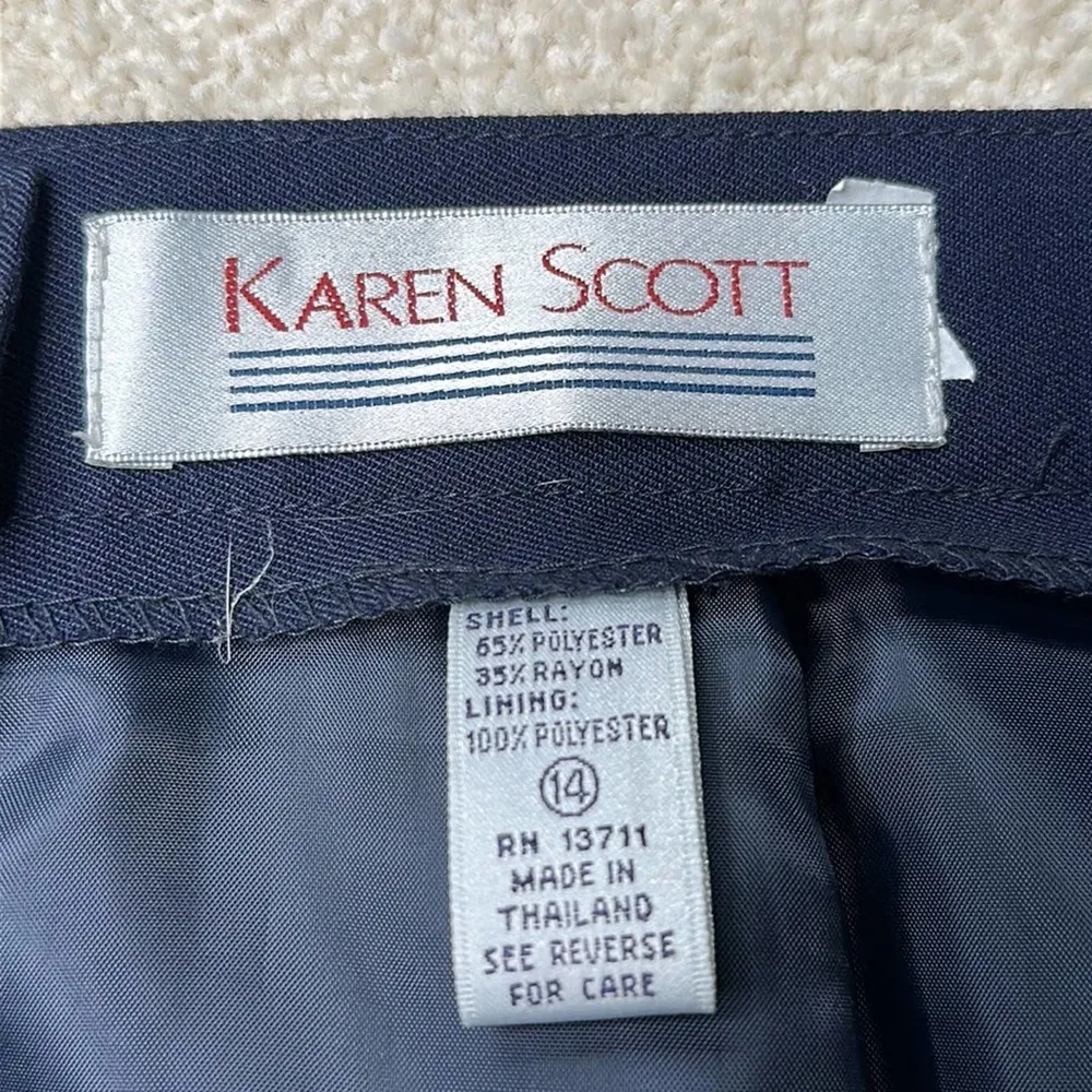 Karen Scott: Vintage Navy Pencil Skirt and Blazer Set - Image 12