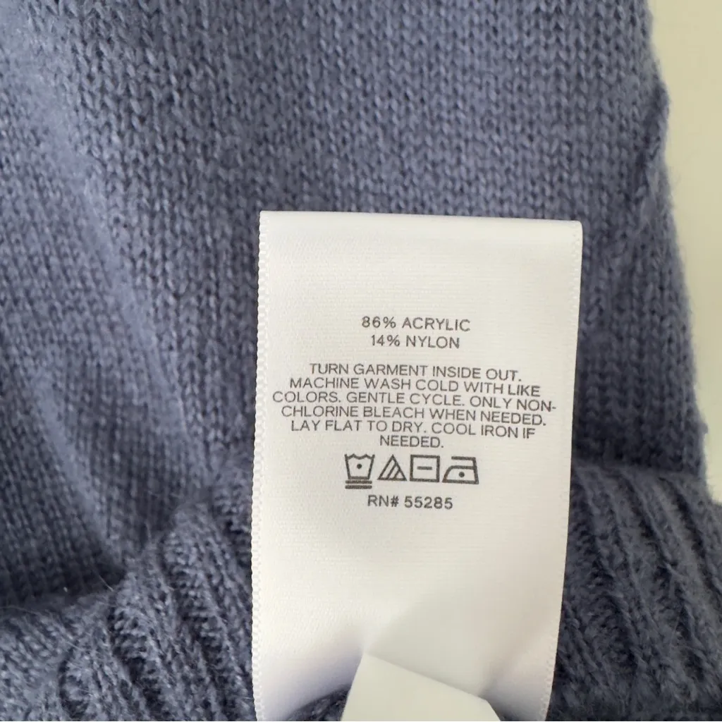 Express Cozy Blue Sweater Long Sleeve Cuffs Crew Neck Solid Fall Winter Casual S - Image 8