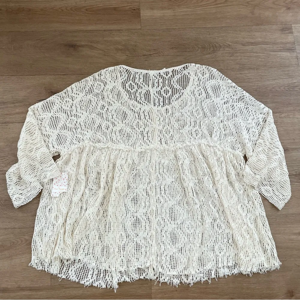 NWT Free People Ripper & Torn Babydoll Cream Woven Tunic Dress - Image 6