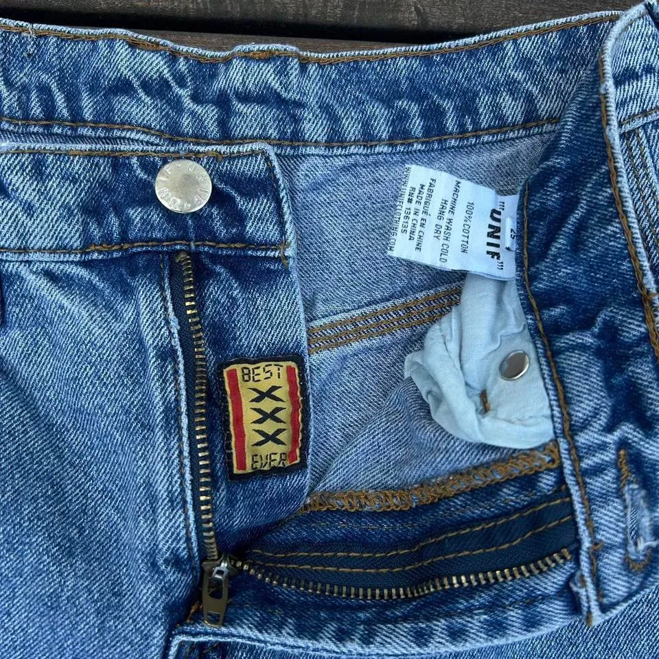 Vintage Y2K UNIF Carpentar Jeans High Rise Blue Medium Wash Denim Pants - Image 7