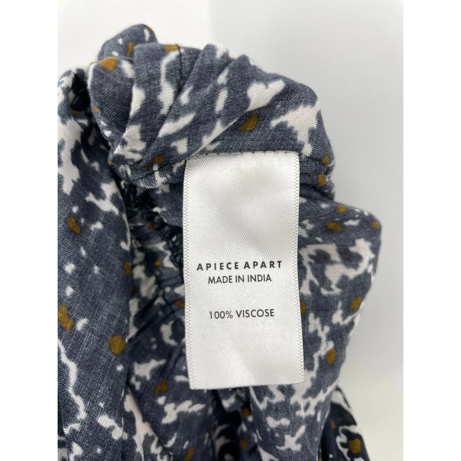 Apiece Apart Jumpsuit Womens 0 Meru Blue White Floral Plunging Puff Sleeve - Image 4