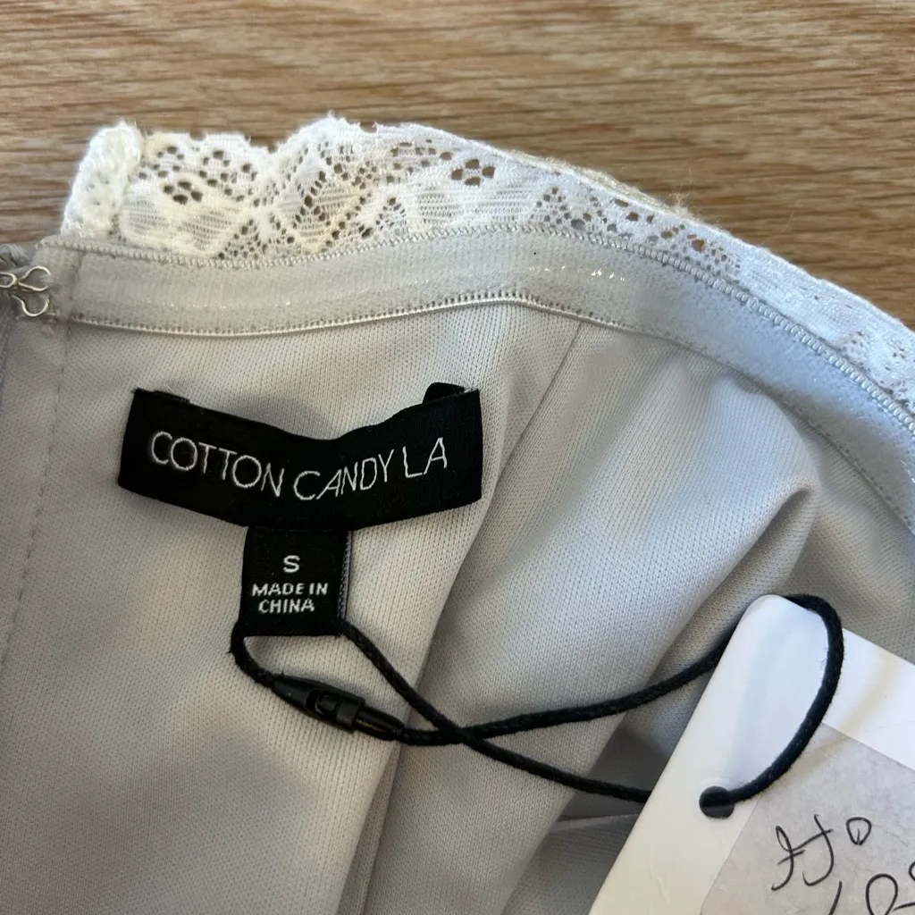 Silk strapless tube top Blue - Image 3