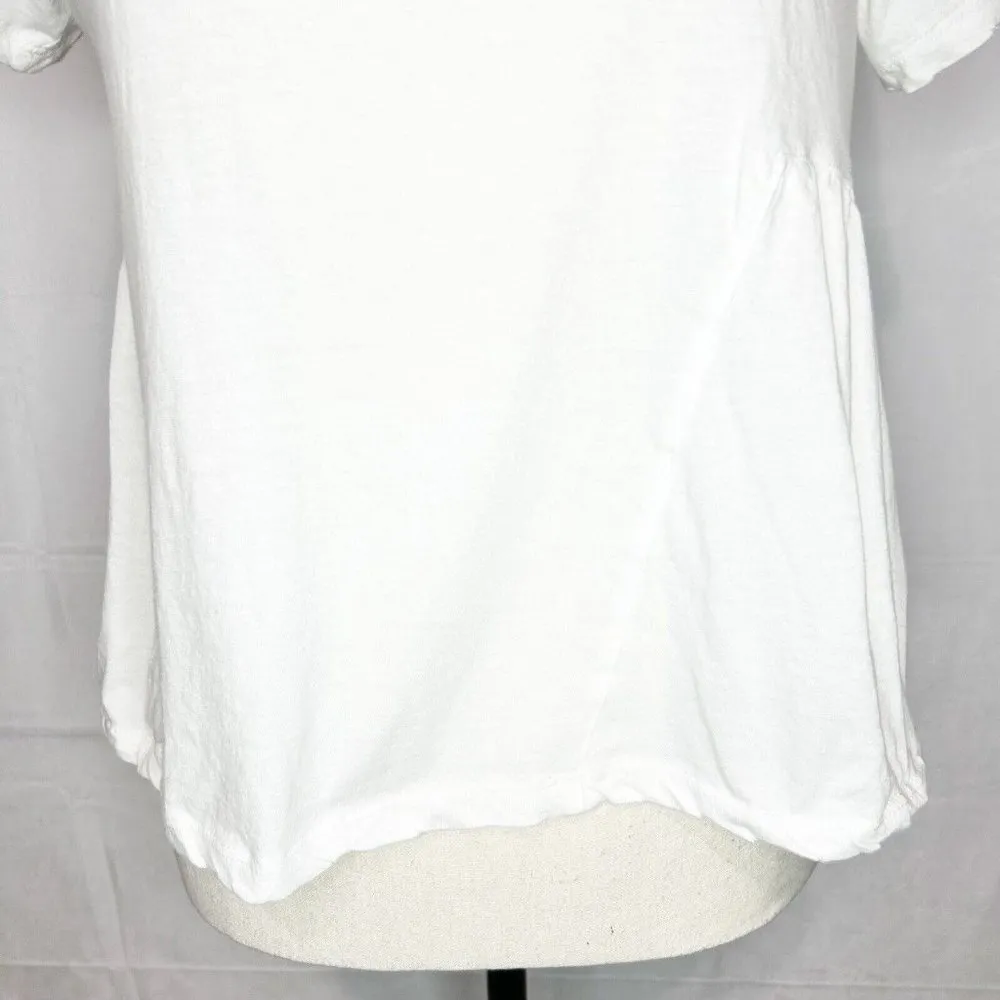 American Rag Baby Doll T-Shirt Top White Short Cap Sleeve Scoop Neck Sz M - Image 3