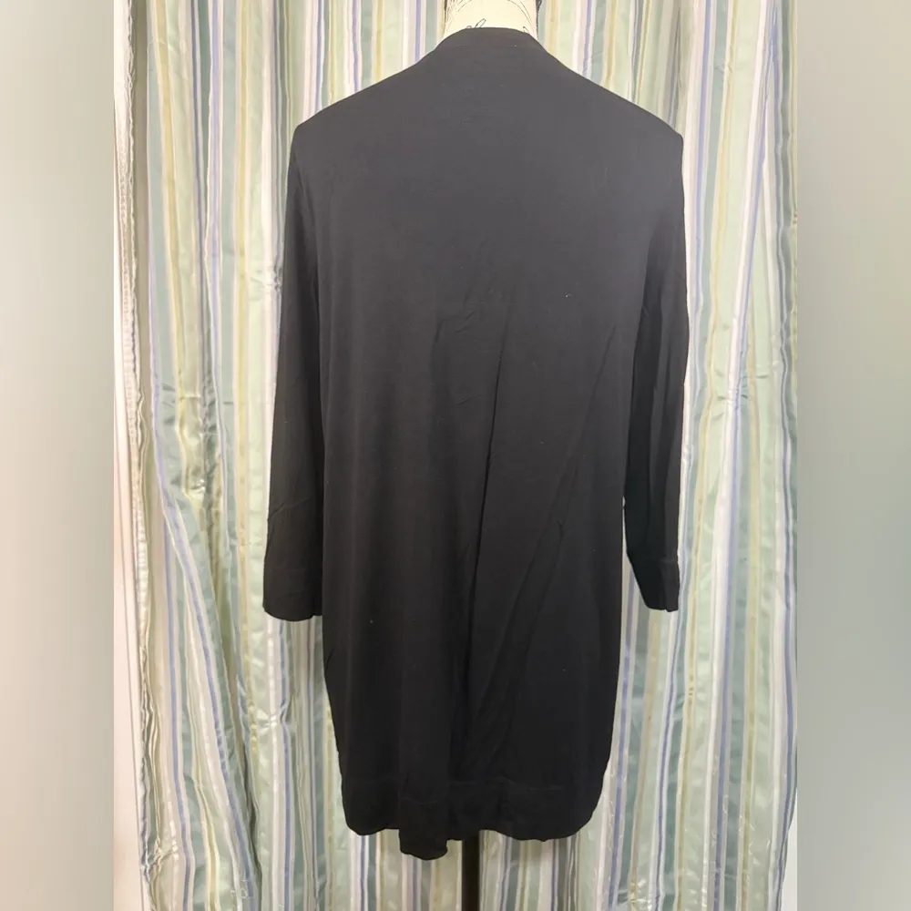 American Eagle AEO  Soft Sexy T Long Button Front Cover Up Sweater - Type Blk LG - Image 5