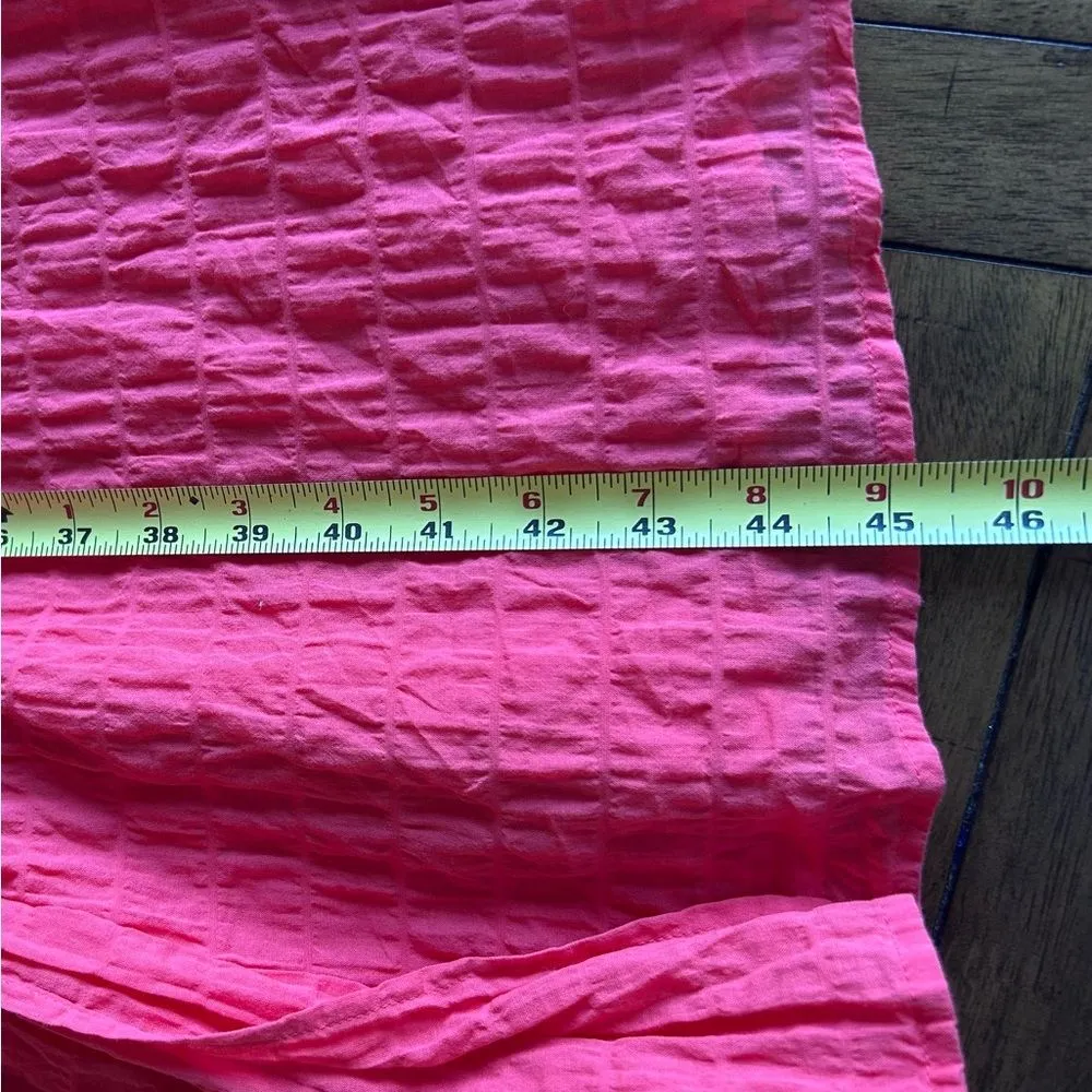 A New Day Women's Pink Coral Ruffle Short Sleeve MIDI Dress Size Medium - Image 5