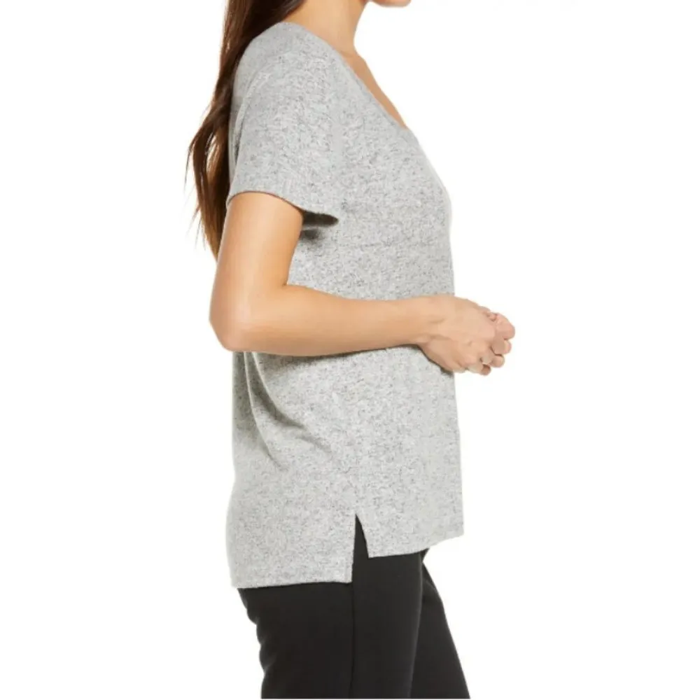 💕BP NORDSTROM💕 Short Sleeve Ultra Soft Sleep Shirt Top Grey Pearl Marled S NWT - Image 3