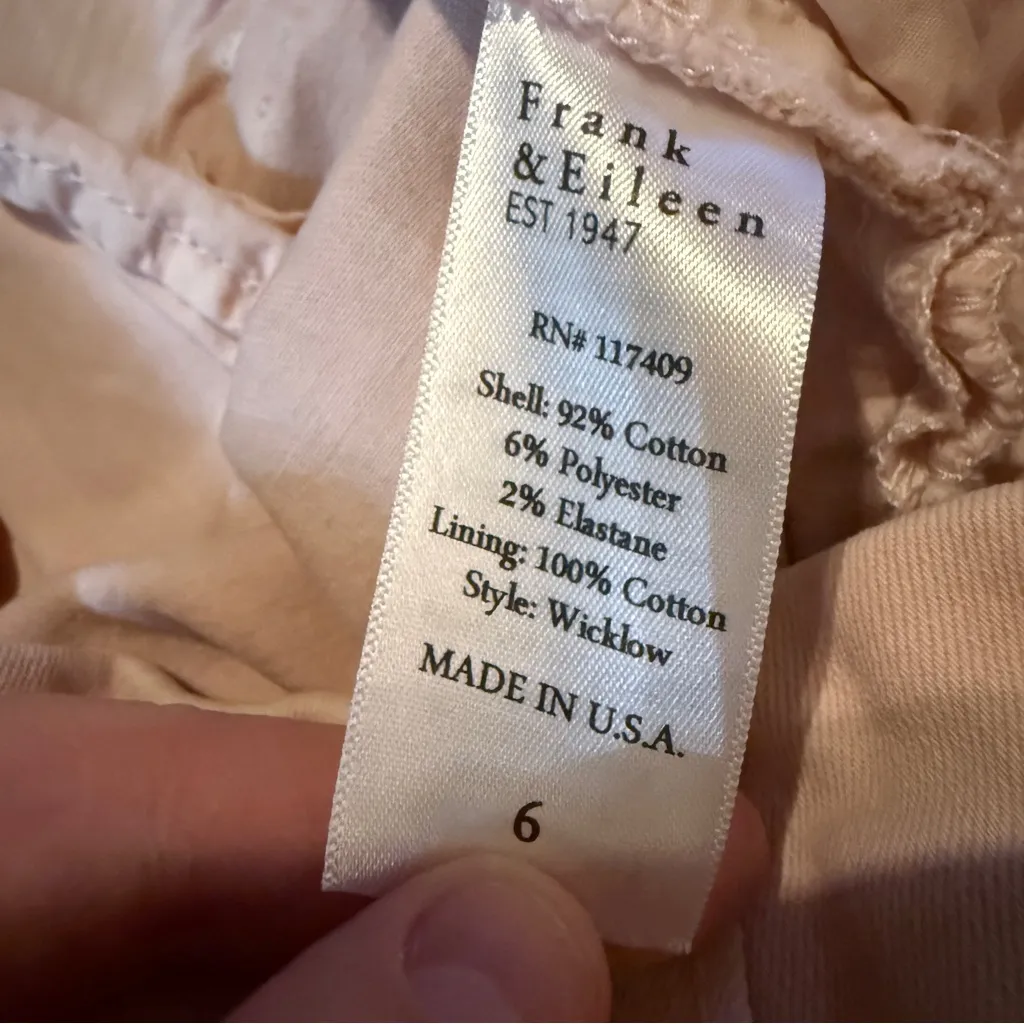 Frank & Eileen Wicklow Pants Vintage Rose Women’s Size 6 Italian Performance - Image 7