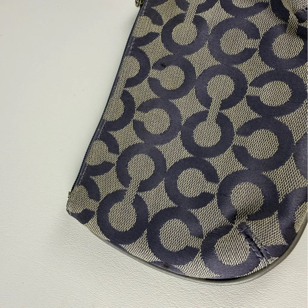Coach Signature Satin Mini Wristlet Pouch in Dusty Purple Grey - Image 6