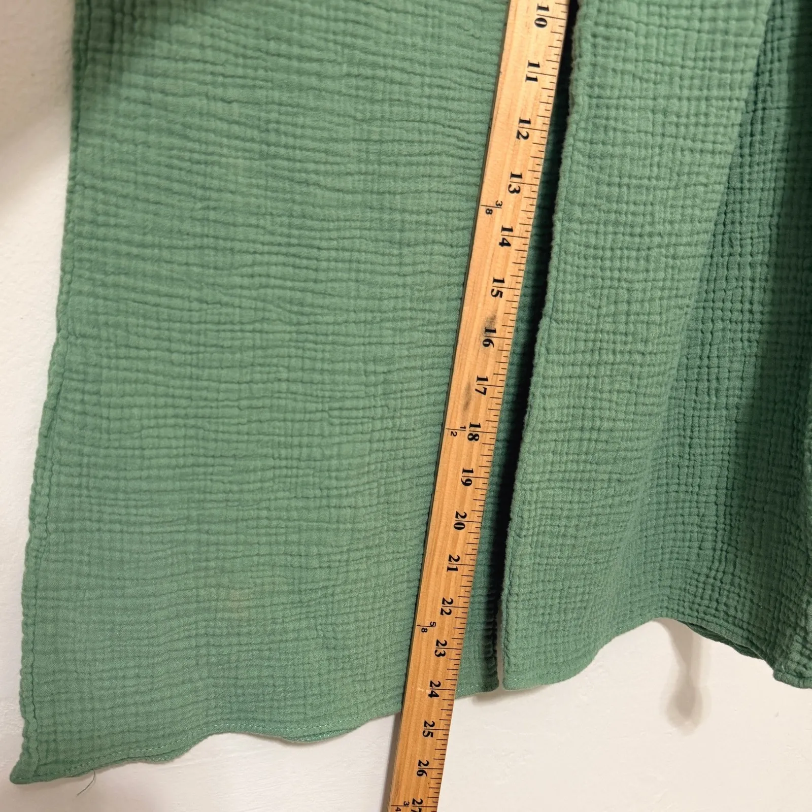 Banjara Green Gauze Wide Leg Pants Size XS High Waist Tie Waist Boho Lightweight - Image 12