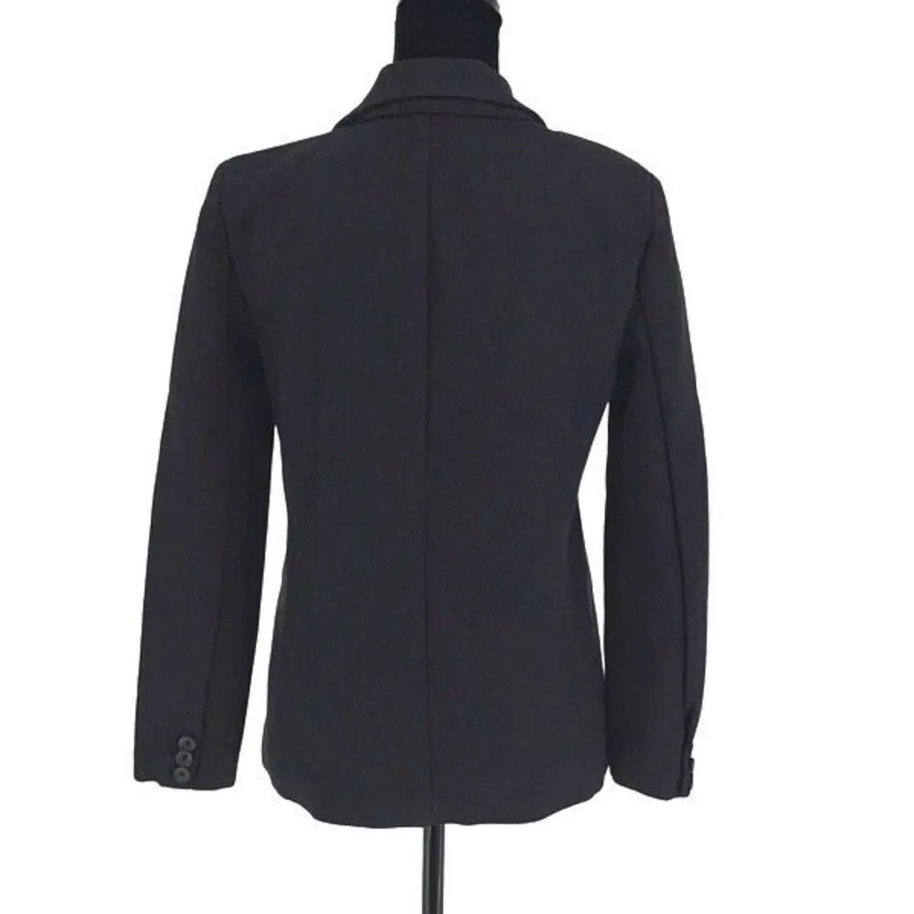 J.Crew Womens Long Sleeve Pocket One Button Single Breasted Blazer Black Size 00 - Image 4