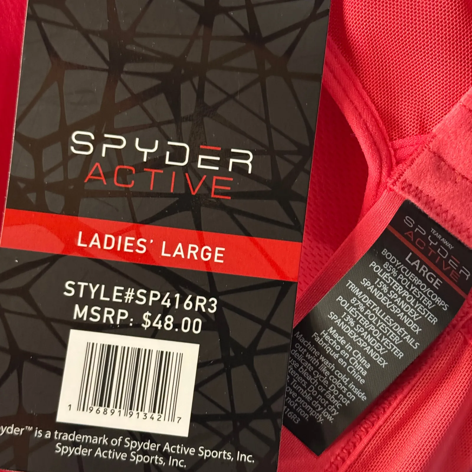 Spyder Active Large Sports Bra Wicking Molded Cups Stretch Adjustable Racerback - Image 8