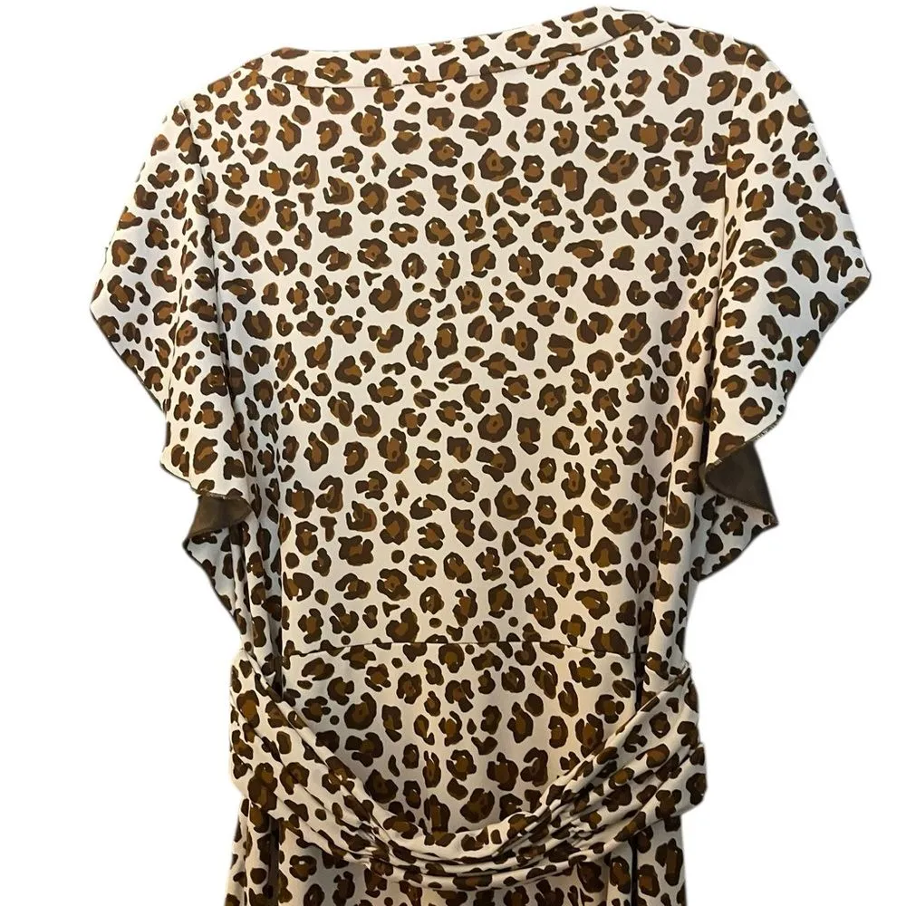 Tory Burch Women's Glady Animal Print Short Flutter Sleeve Dress - Image 8
