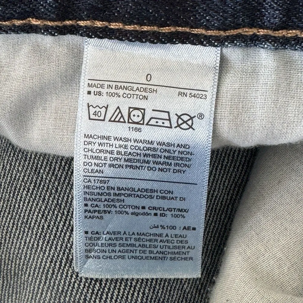 Old Navy SZ 0 Slouchy Straight Jeans Hi-Rise Button-Fly Distressed Frayed Hems - Image 9