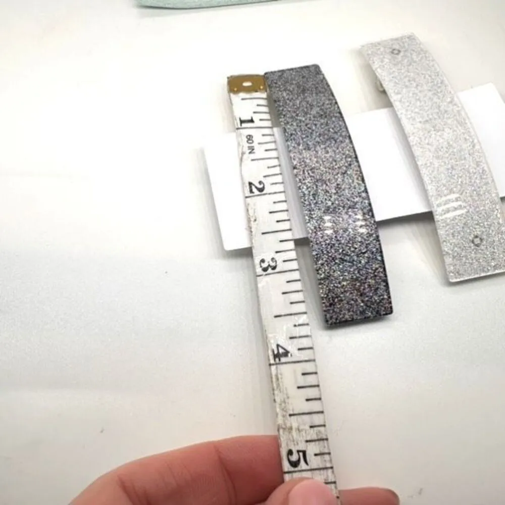 NWT Valet Studio Minnie Clips Silver White glittery ‎ glitter metallic - Image 4