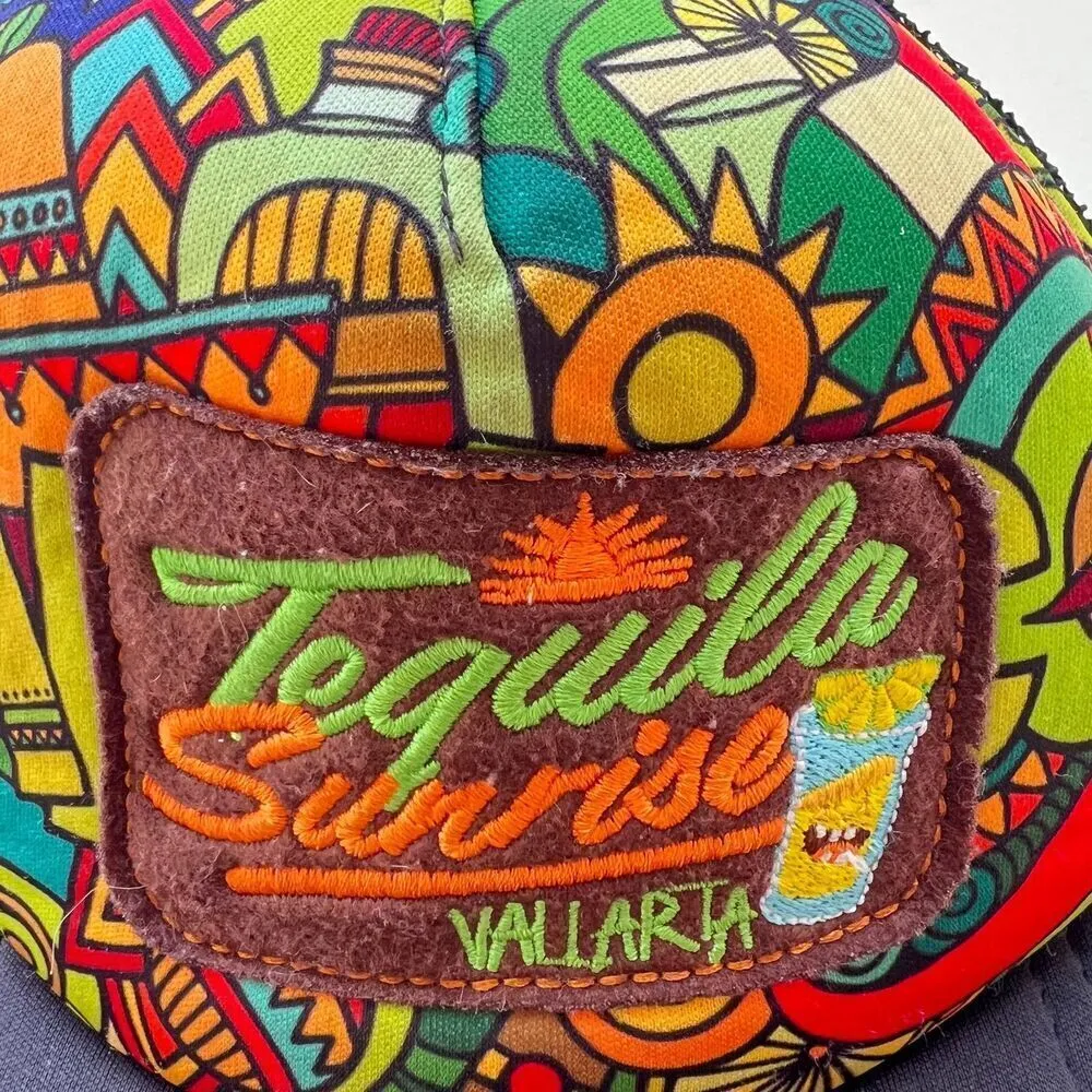 Tequila sunrive trucker hat Banana Bay mexican Hat black vacation Mexico - Image 4