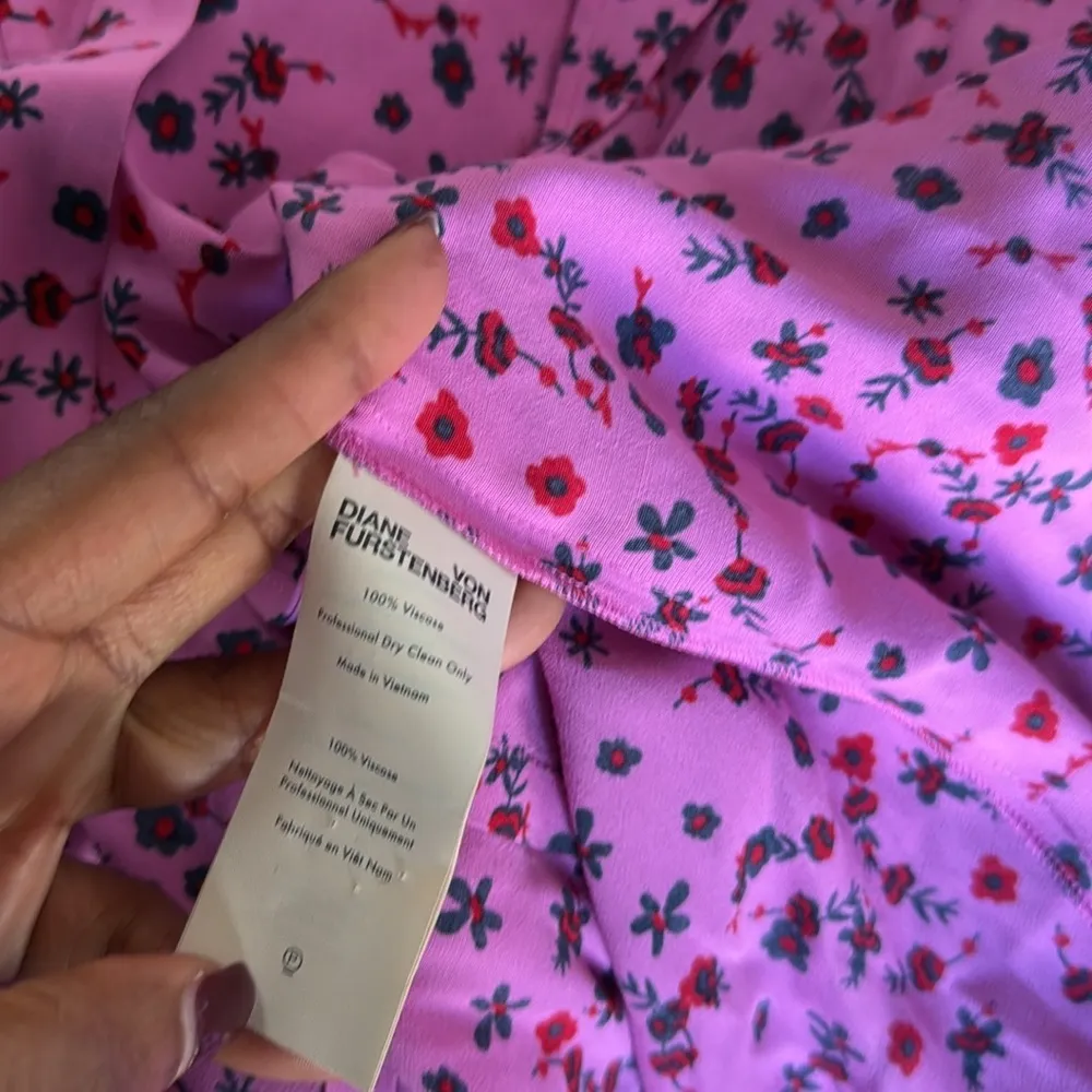 DIANE VON FURSTENBERG Saville floral-print crepe de chine mini wrap dress Large - Image 12