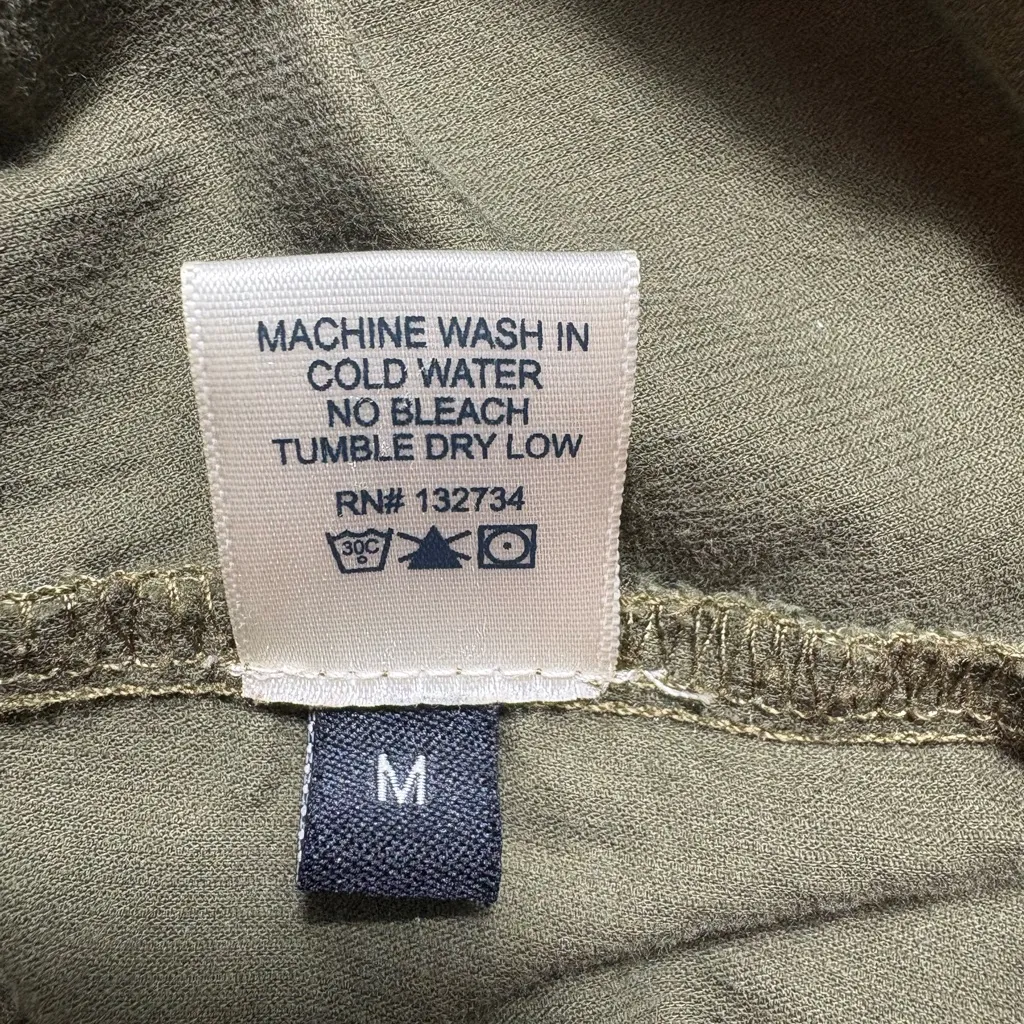 Bella Dahl Olive Green Corduroy Utility Western Style Button Down Shirt | M - Image 10