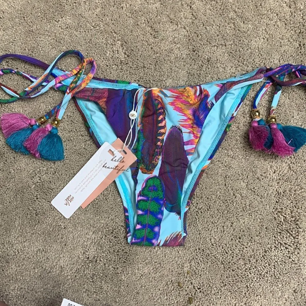 PILYQ Vida feather teeny string bikini set. New - Image 11