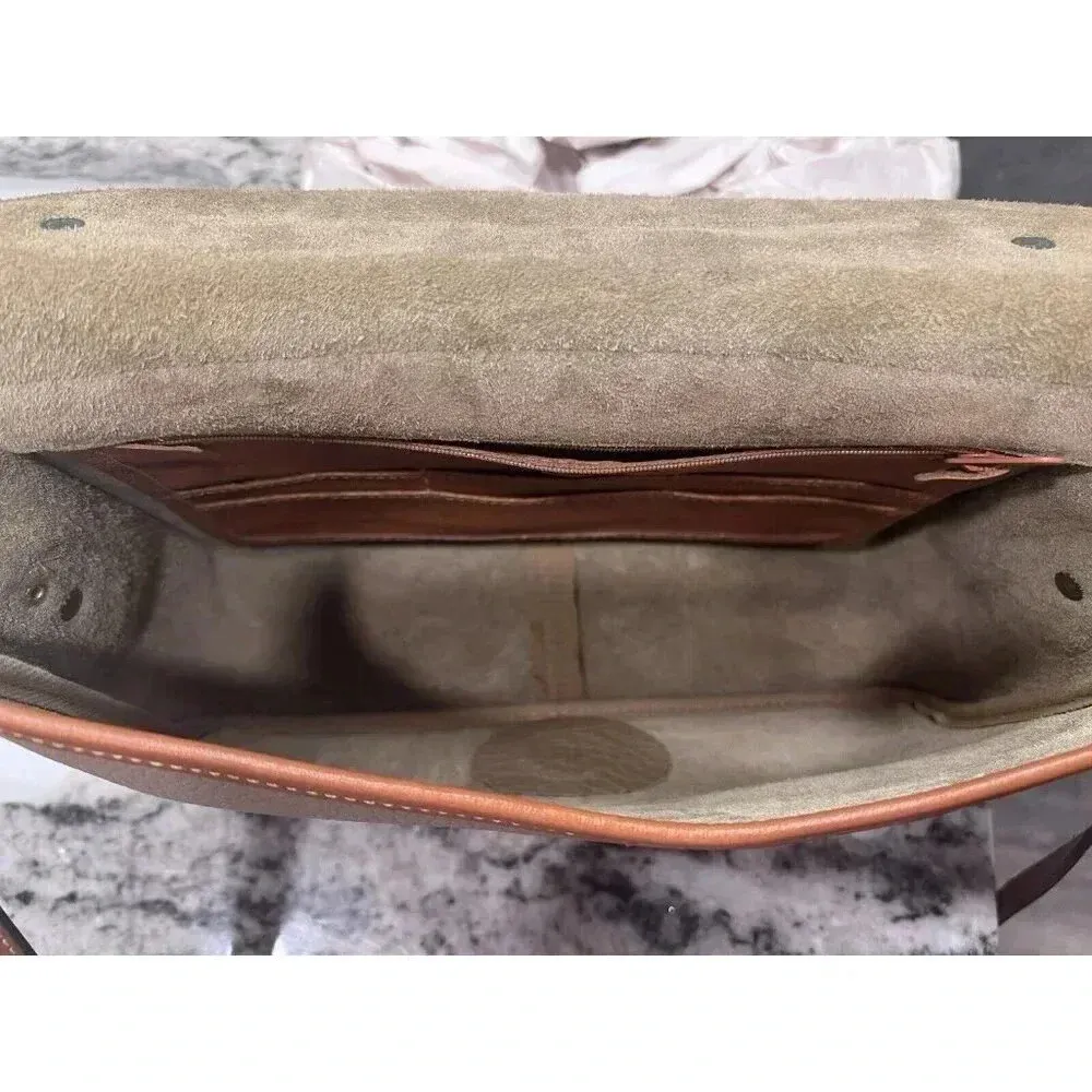 DOONEY & BOURKE Vintage AWL Taupe Leather Carrier Messenger Bag Purse Y2K 90’s - Image 8