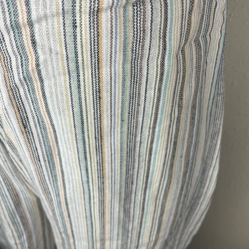 Knot Sisters‎ NWT Striped Wide-Leg Linen Jumpsuit Tie Back Boho Chic Medium - Image 7