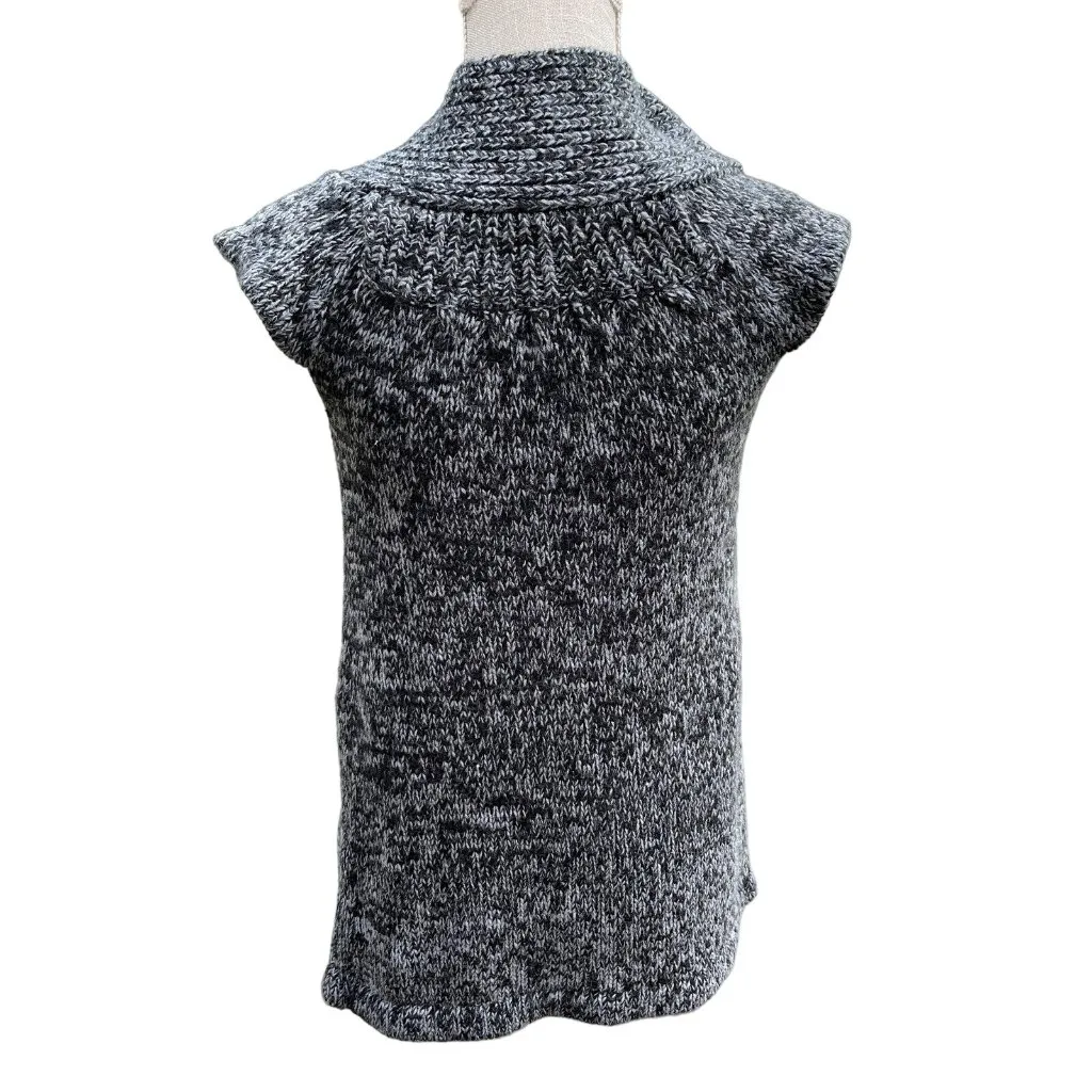 Derek Heart Chunky Knit‎ Cardigan Sweater Juniors Size S Gray 2 Button High Neck - Image 2