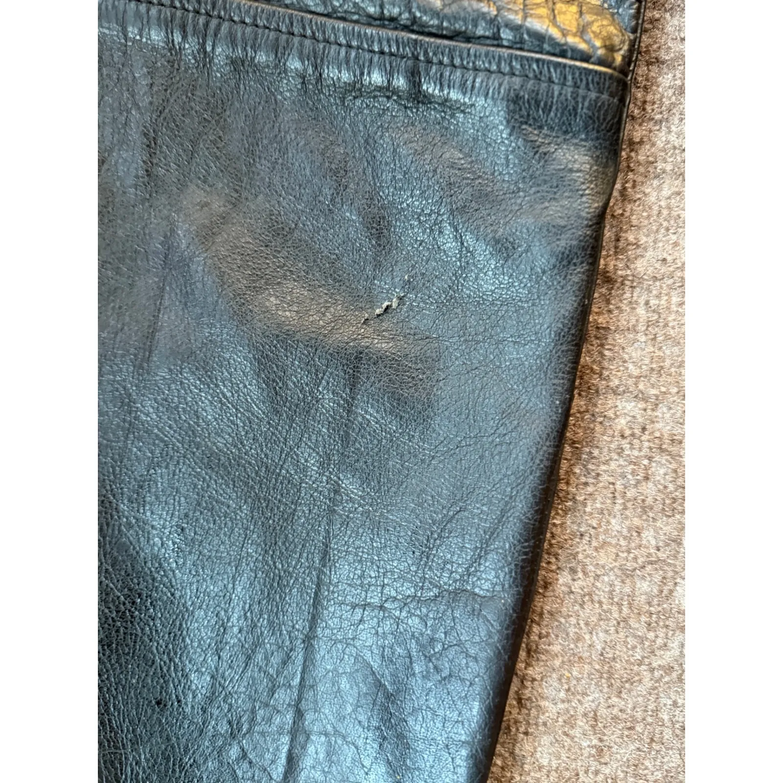 Mas Leather Motorcycle Biker Riding Chaps Pants Adjustable Waist size Small Black - Image 6