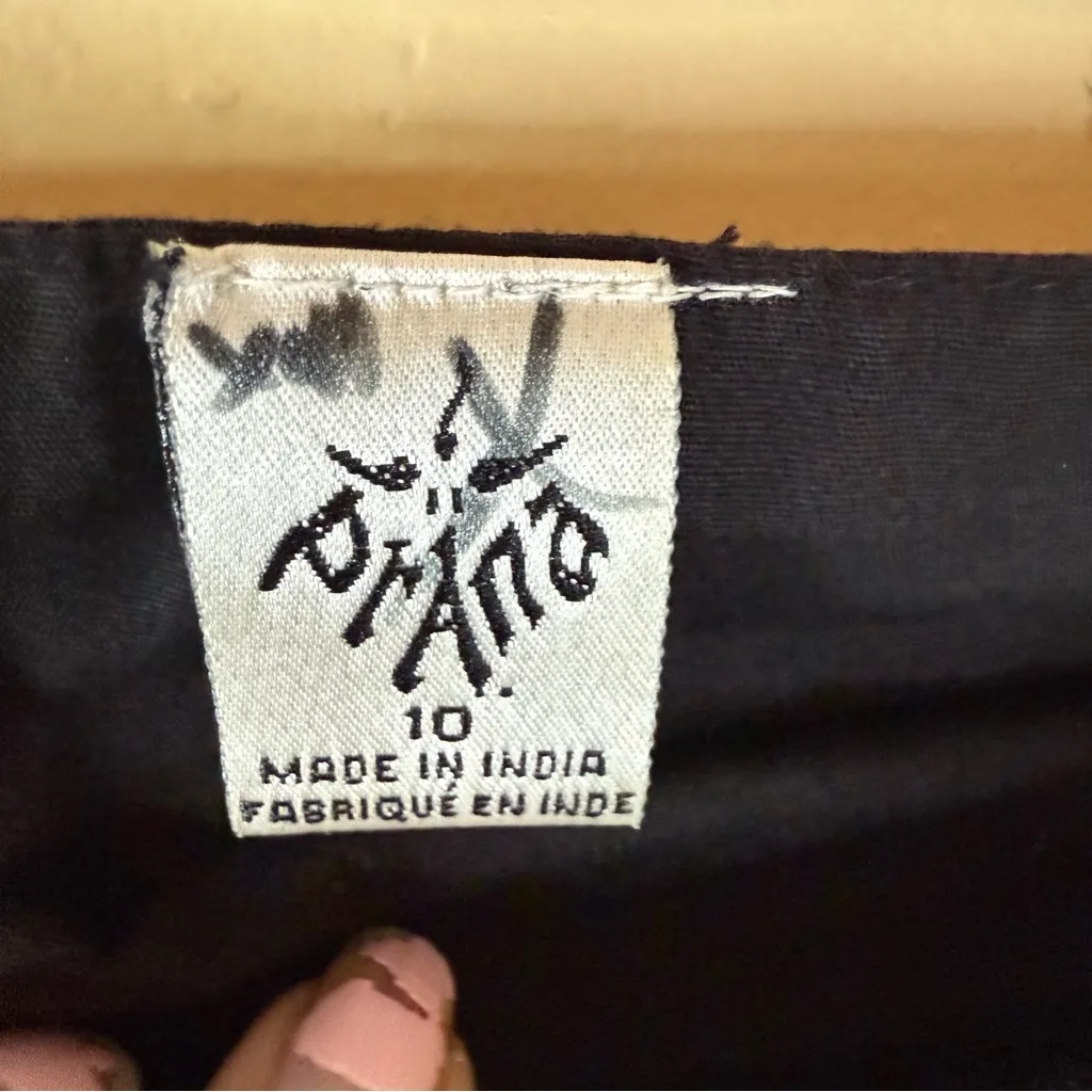 Vintage Prana Skirt Size 10 Womens Black Embroidered 100%‎ Cotton Mini - Image 3