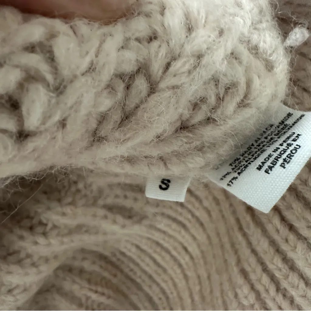 Ulla Johnson Ruth puff sleeve rib jumper limestone beige size small - Image 8