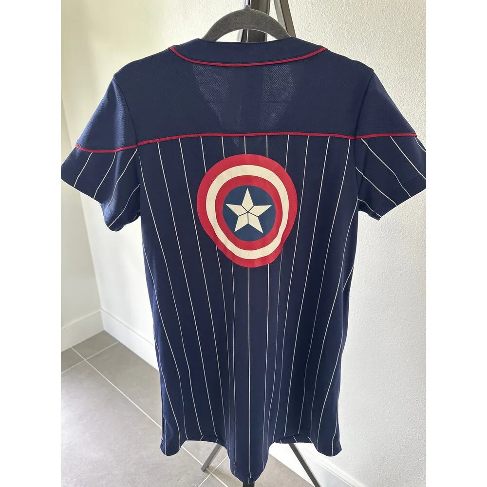 Her Universe Marvel Avengers Captain America Baseball T-Shirt Dress Large - Image 6