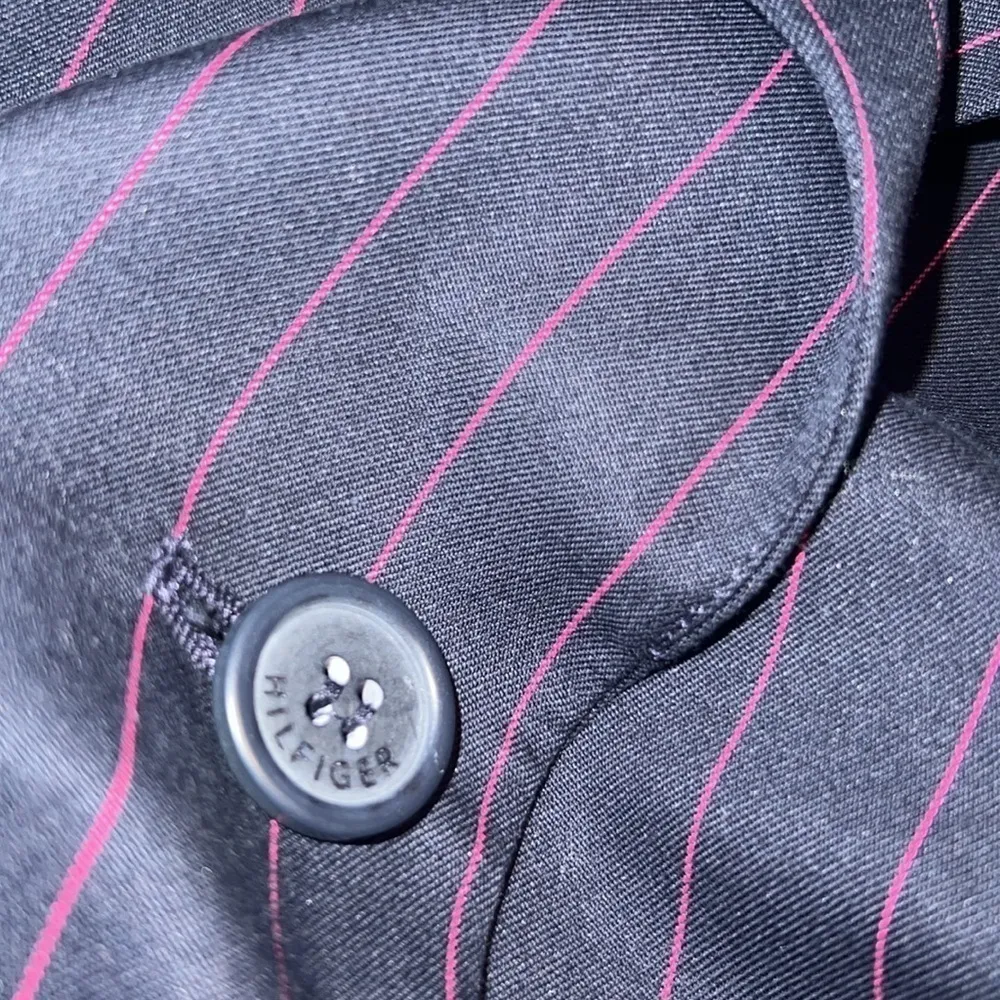 Tommy Hilfiger Women‎ Striped Blazer Jacket Navy Pink Pinstripe Size 6 - Image 7