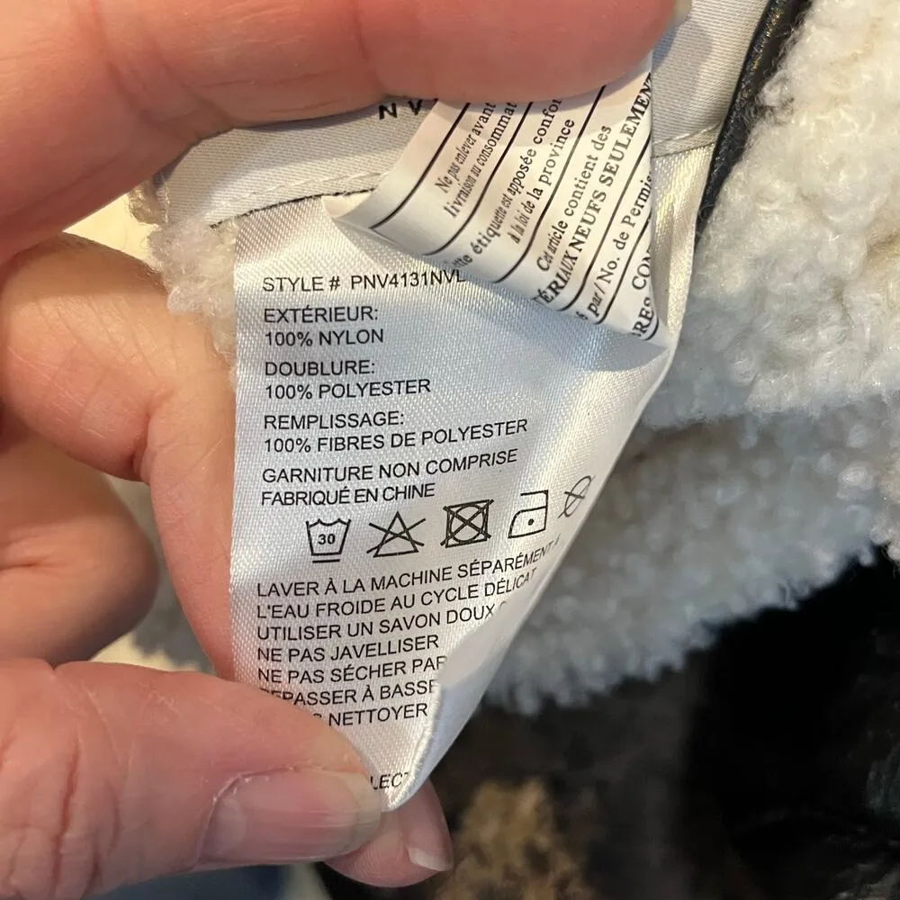 Anthropologie x NVLT Black & Ivory Reversible Teddy Sherpa Lined Puffer Medium - Image 9