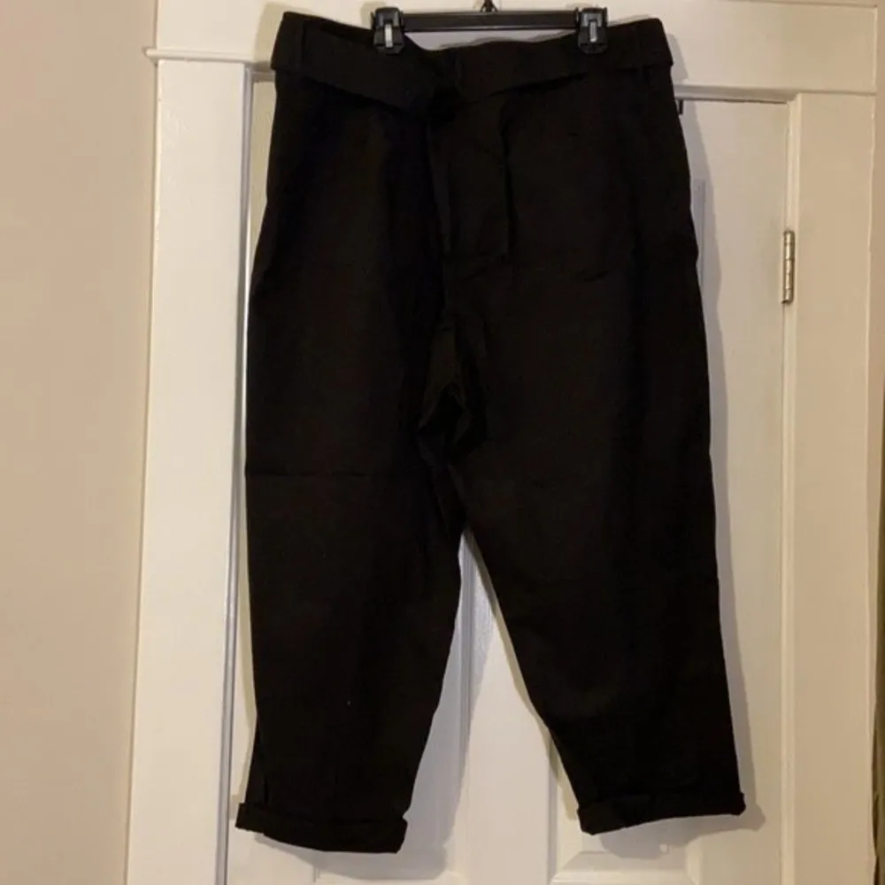 NWOT ASOS black high waisted pants trousers with belt womens size 18 - Image 7