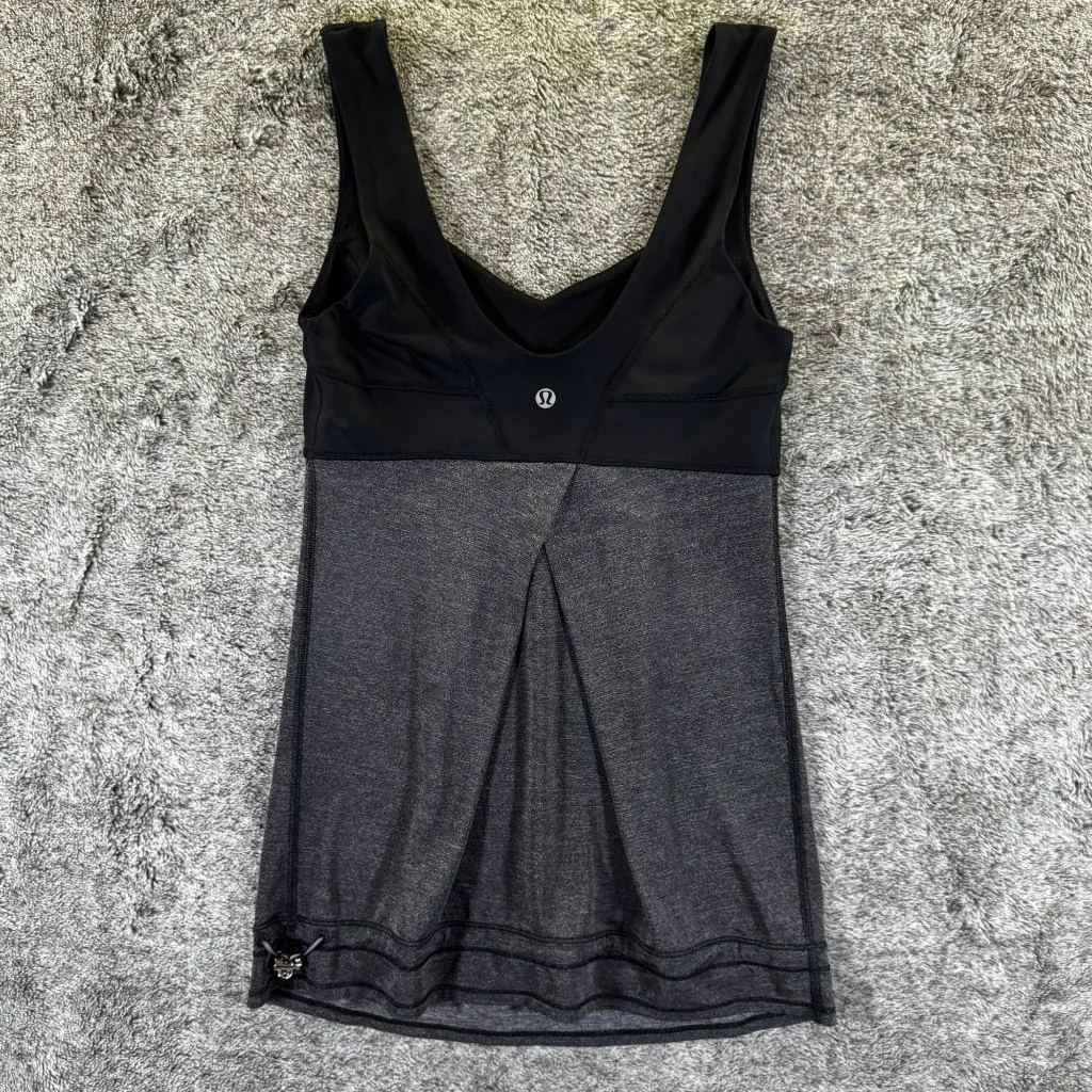 Lululemon Run Tame Me Tank Sz 4 Black/Gray Black - Image 7