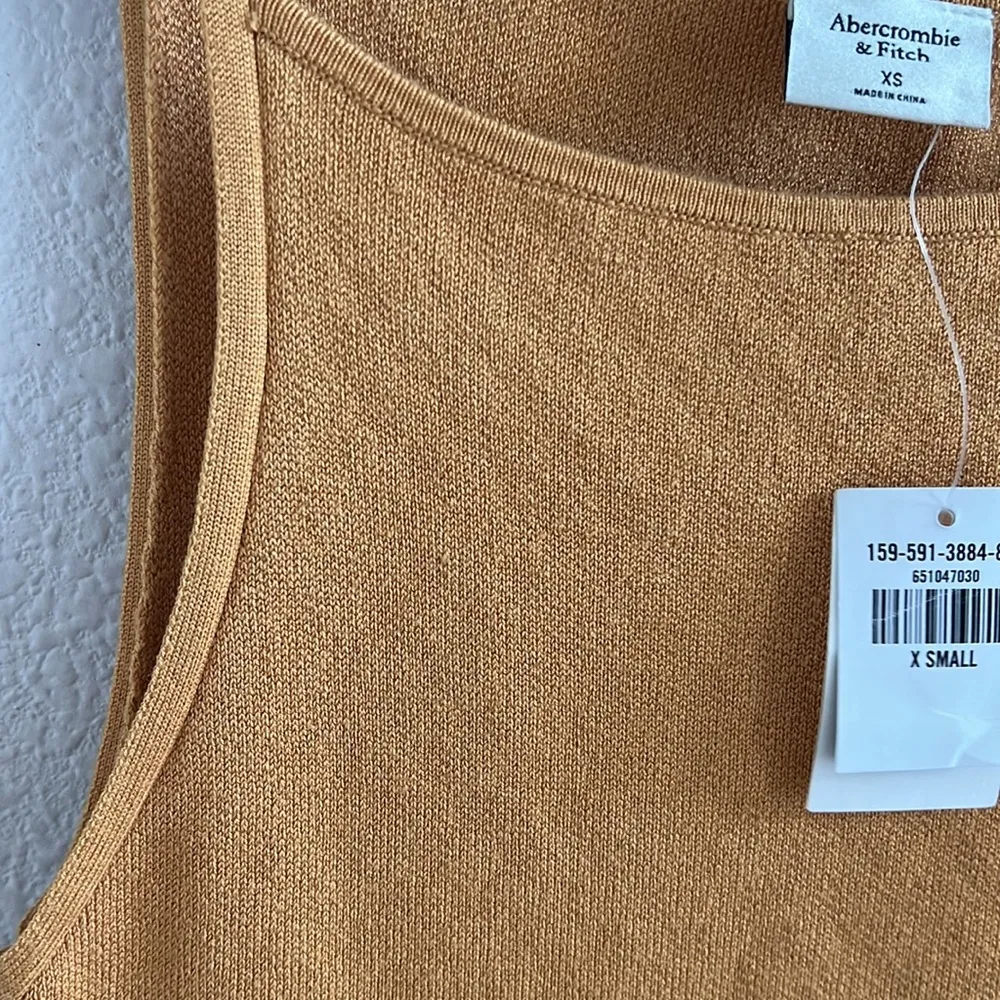NWT Abercrombie & Fitch Golden Mustard High Neck Stretchy Dress XS - Image 5