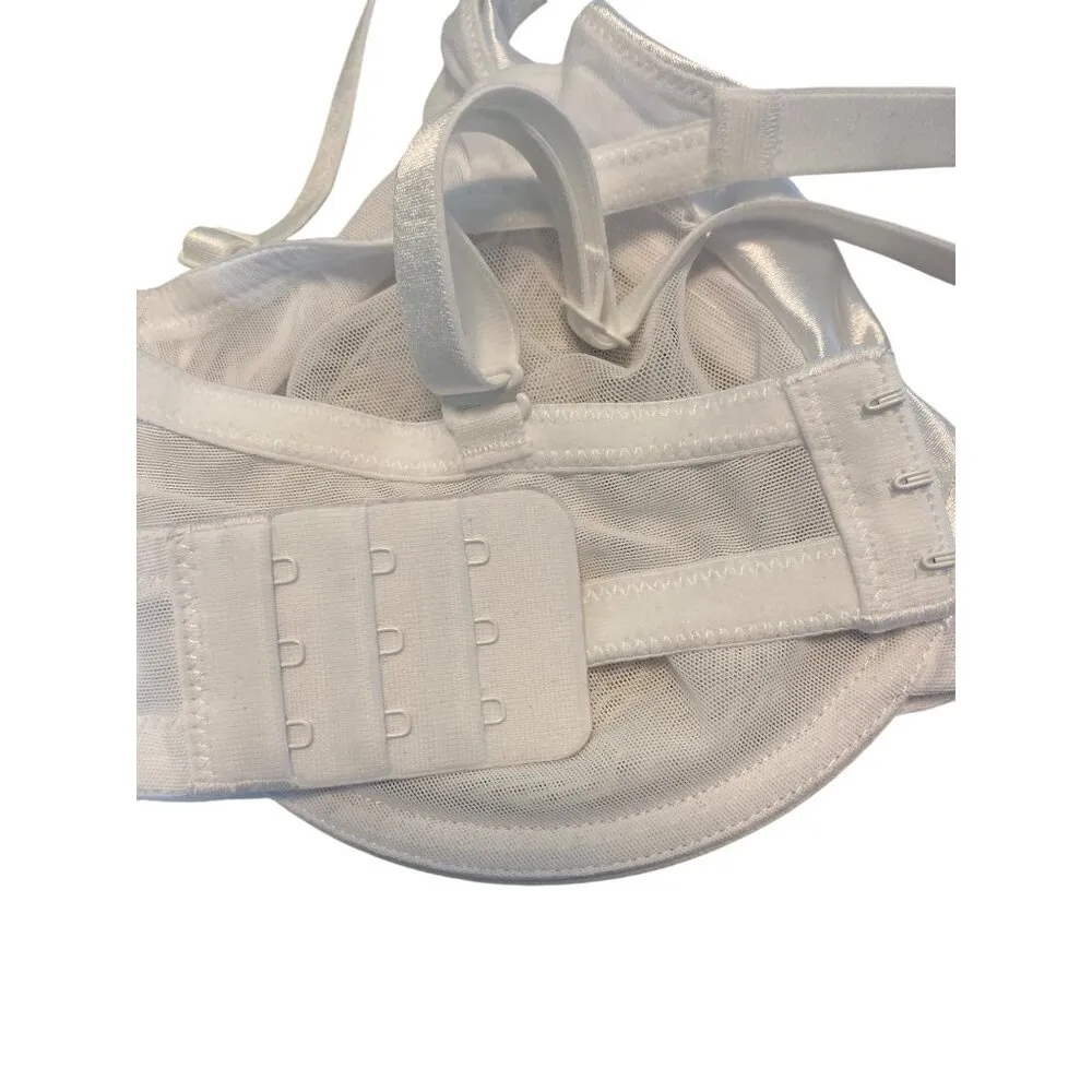 Wingslove See Through Unlined Sheer Lace Bra, Underwire Size 36D White - Image 7