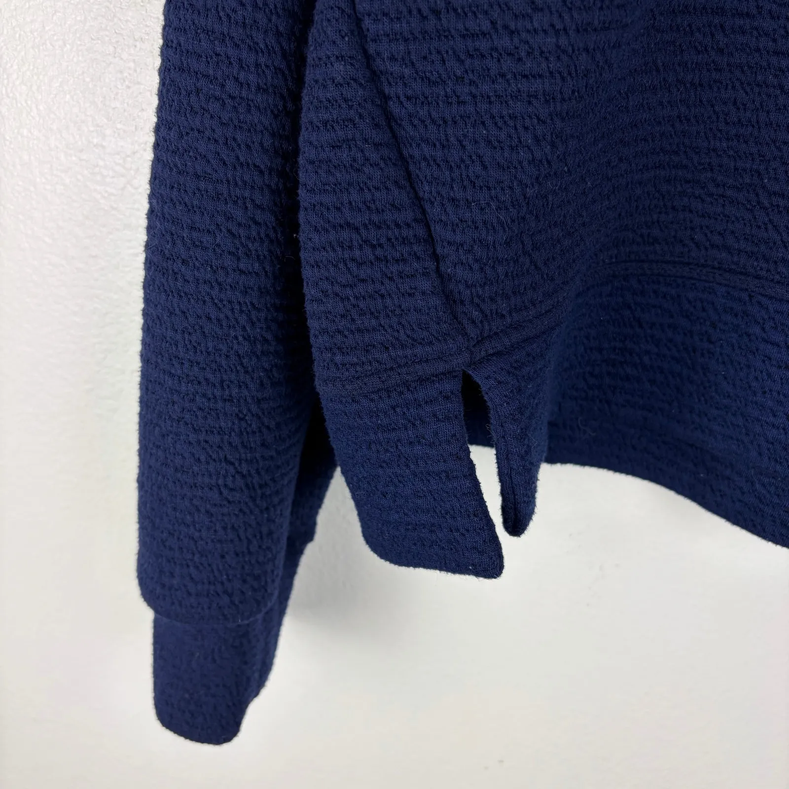 CALIA Womens Mock Neck Shirt Sweatshirt Size Medium Blue Ribbed Relaxed Fit - Image 6