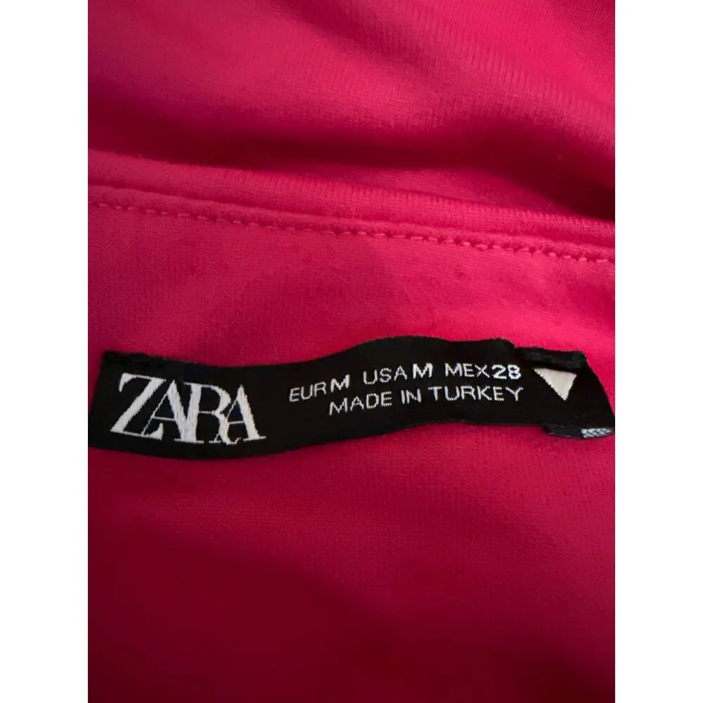 Zara Women's Pink Sleeveless Round Neck Cami Camisole Tank Bodysuit Top Size M - Image 3