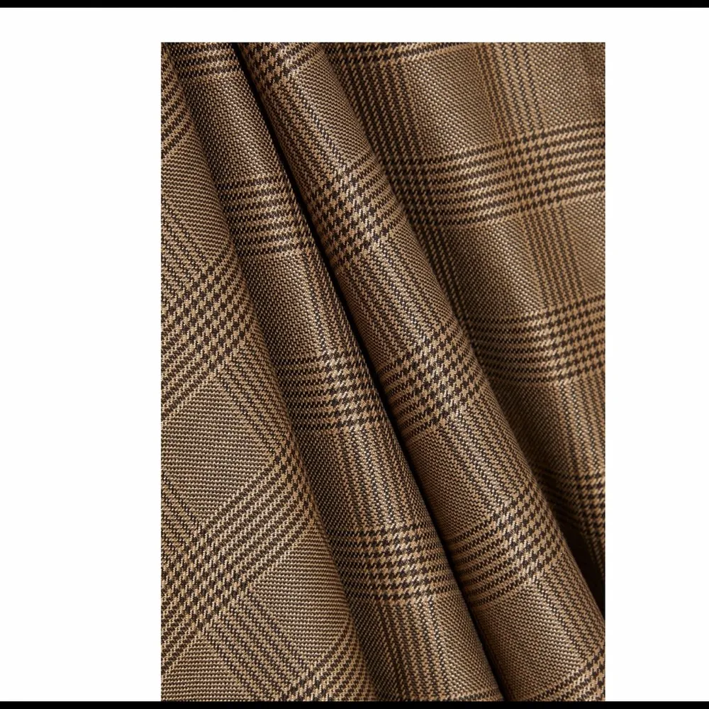 Ganni Merkel Glen Plaid Wide Leg Silk & Wool Pants - Image 4