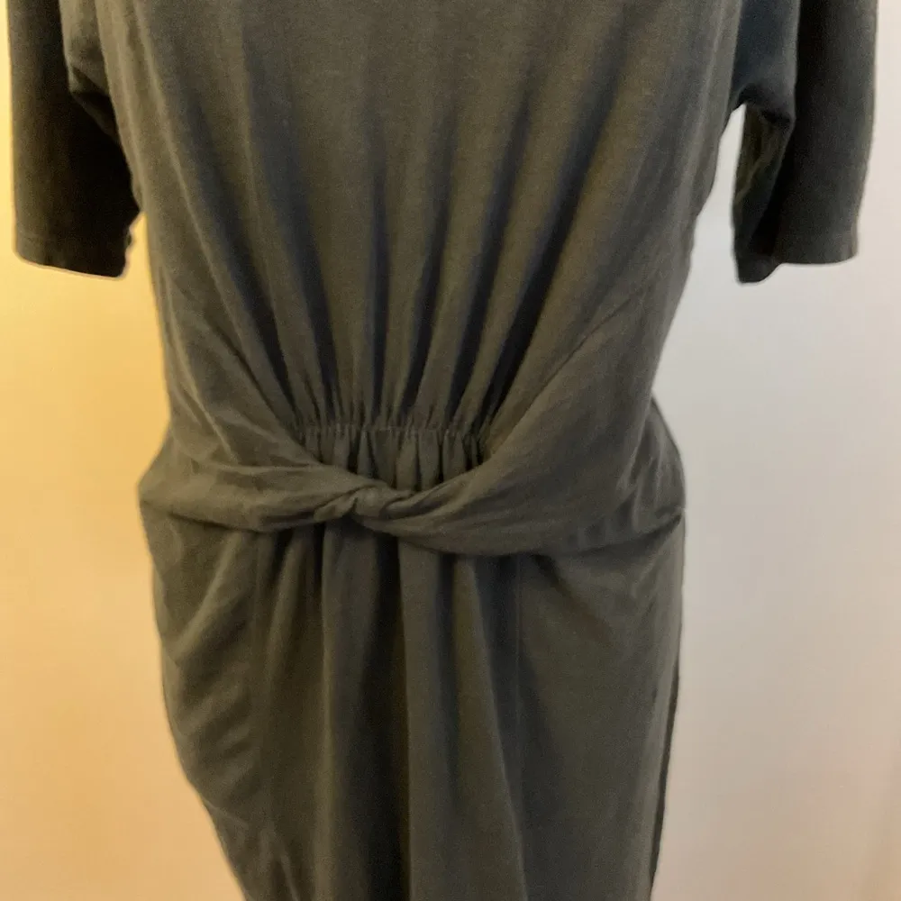 4. Aerie Ruched Black Casual Dress Ruched Waist Size Medium 100% Cotton - Image 4