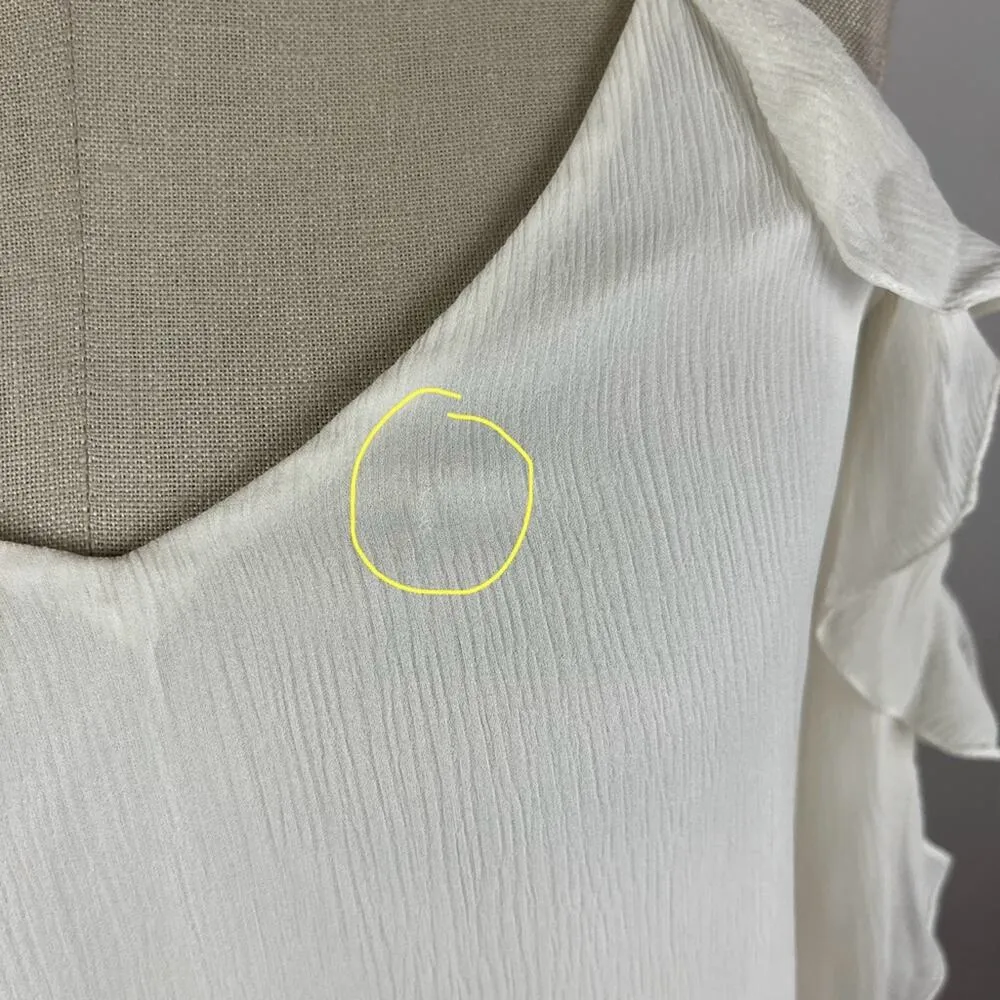 Haute Hippie Starshine Silk Cold-Shoulder Blouse in White XS - Image 5