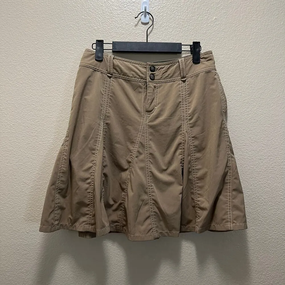 Athleta Whatever Skort Skirt Tan Flare Activewear Stretch Size 2 Style 39233 - Image 2