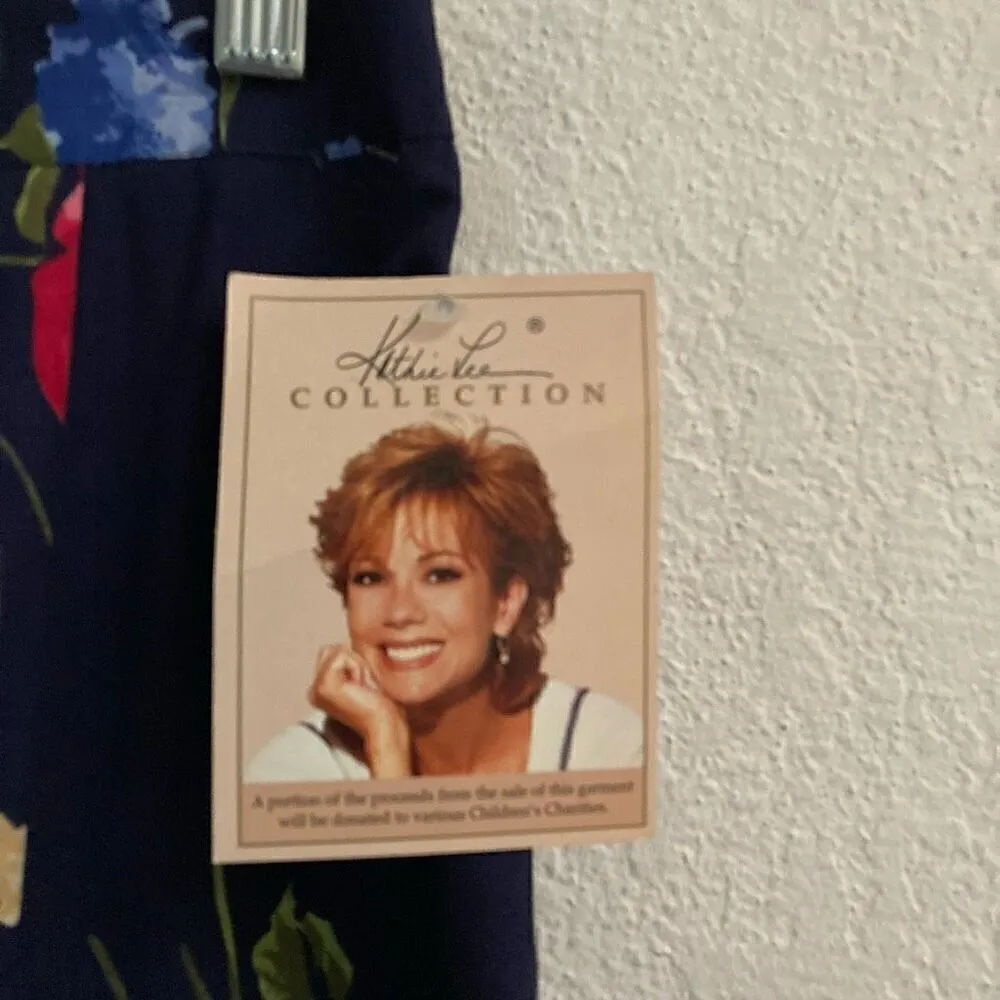 Vintage Kathie Lee Collection Deadstock button up floral circle skirt 12 ￼ Blue - Image 3