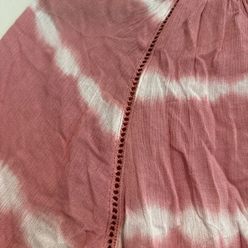 A.N.A. Women’s Lg  Pink & White Tie Dye Long Sleeve Flowy Relaxed Peasant Blouse - Image 11