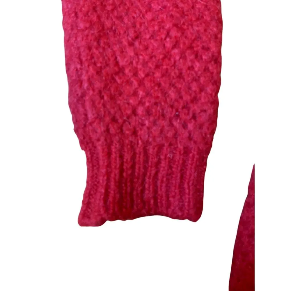 Sandro Pullover Mohair Blend Oversized Relaxed Jumper Knit Sweater Red 1 Small - Image 6