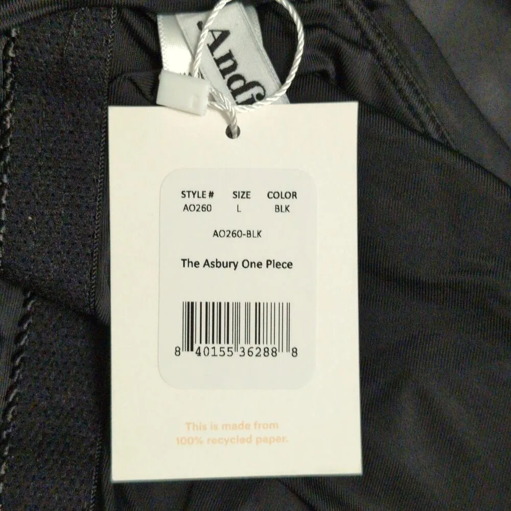 Andie Asbury Eco Nylon One Piece Black Adjustable Criss Cross Back L New - Image 10