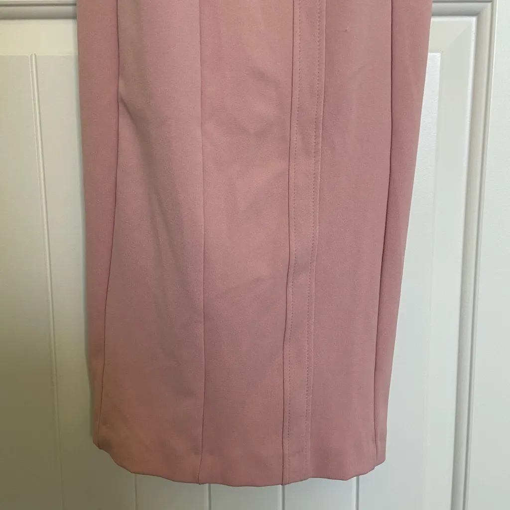 NEW ZARA women’s light pink off shoulder bodycon back‎ slit maxi dress XS - Image 3