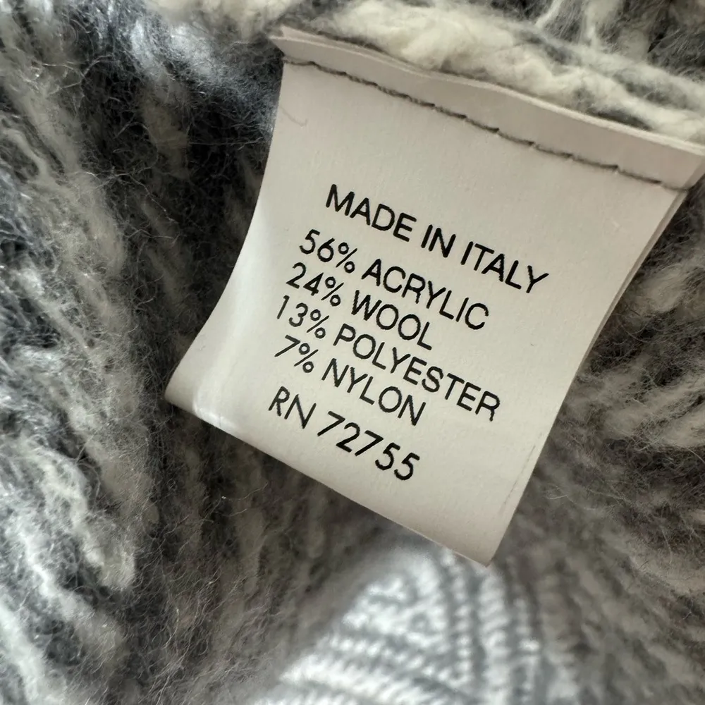 Betty Betty Firenze Italy Wool Blend Cardigan Collared Gray Large - Image 5