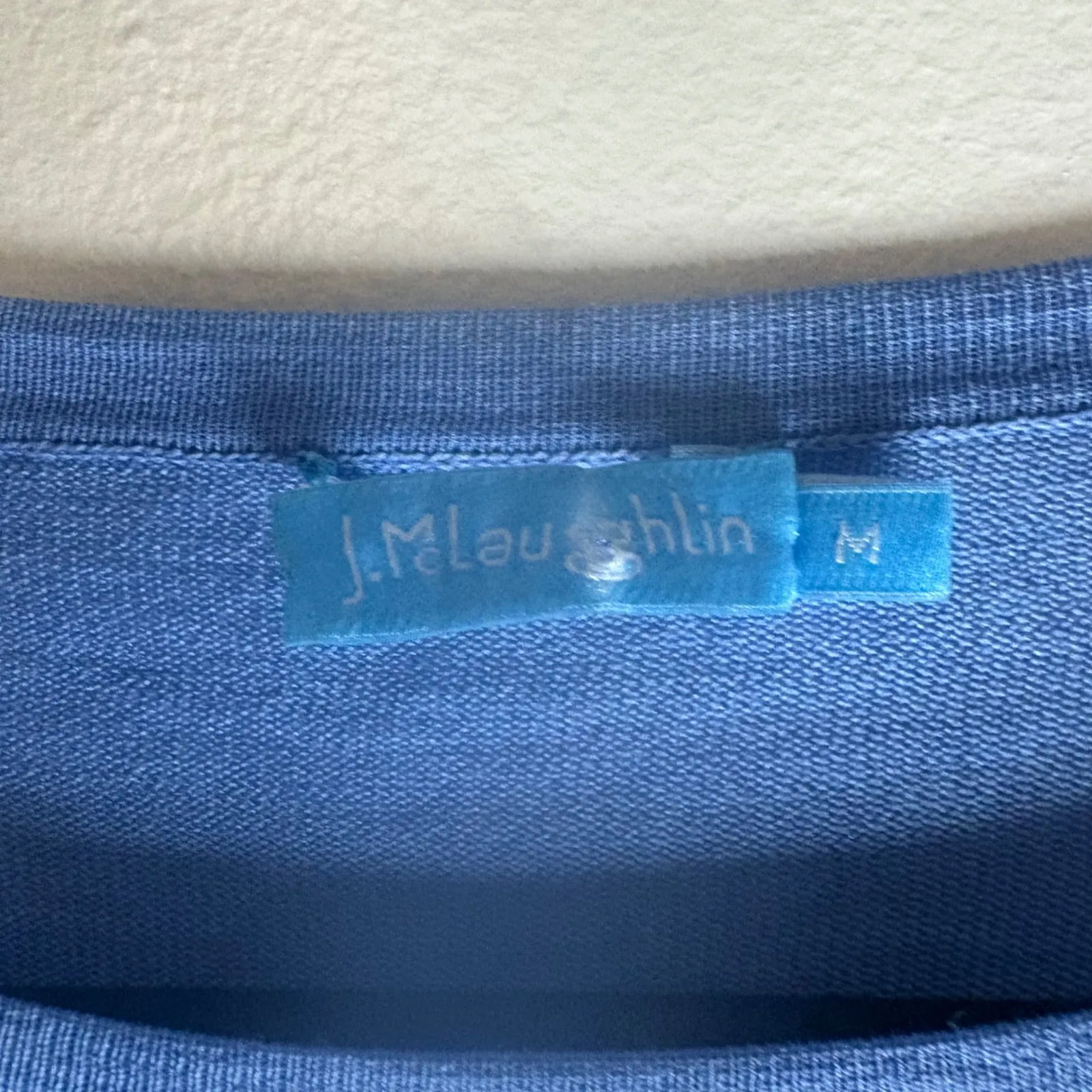 J. McLaughlin Blue‎ Long Sleeve Button Cuff Knit Top Medium Silk Cotton - Image 5