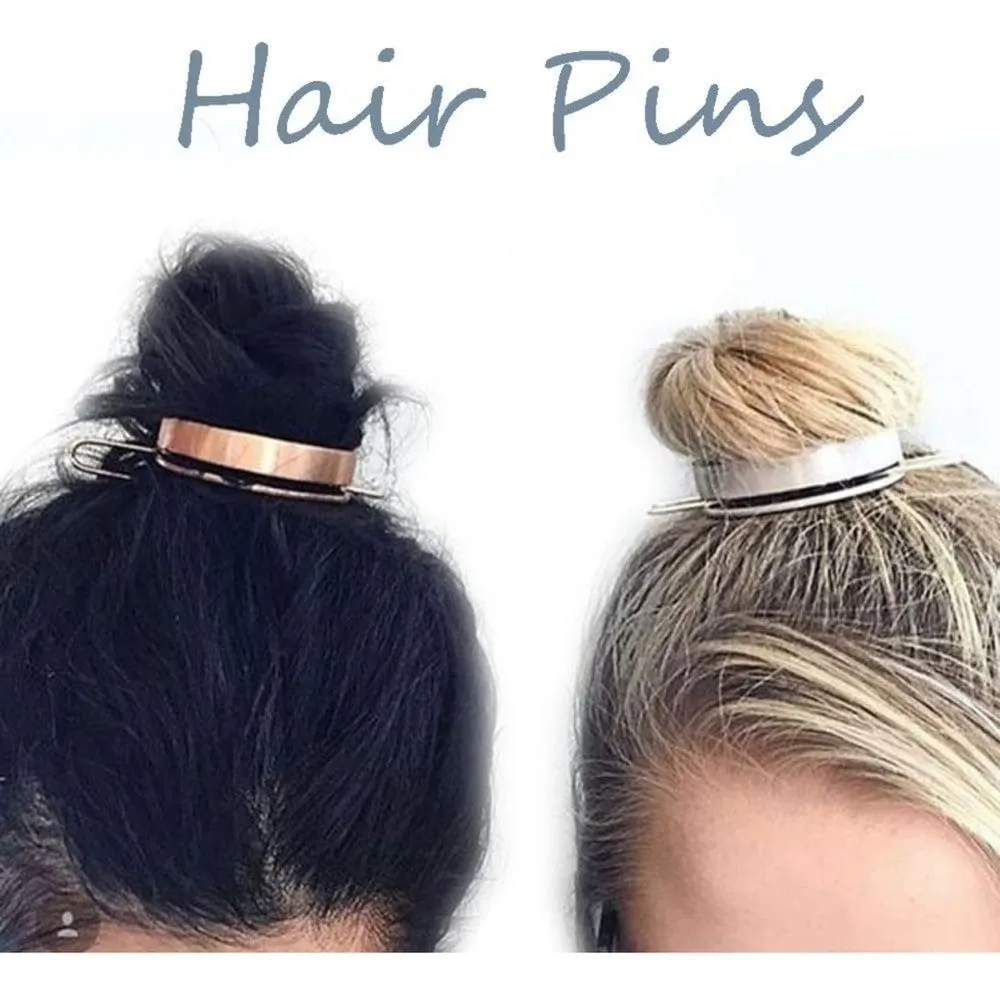 Bun Cuff,Hair Jewelry Bun Cage Minimalist Round Hair Clip Hair Pin Holder​ Silver - Image 5