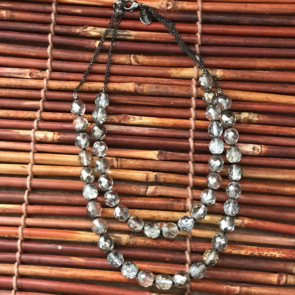 White House Black Market Smoky Glass Bead Necklace - Image 5